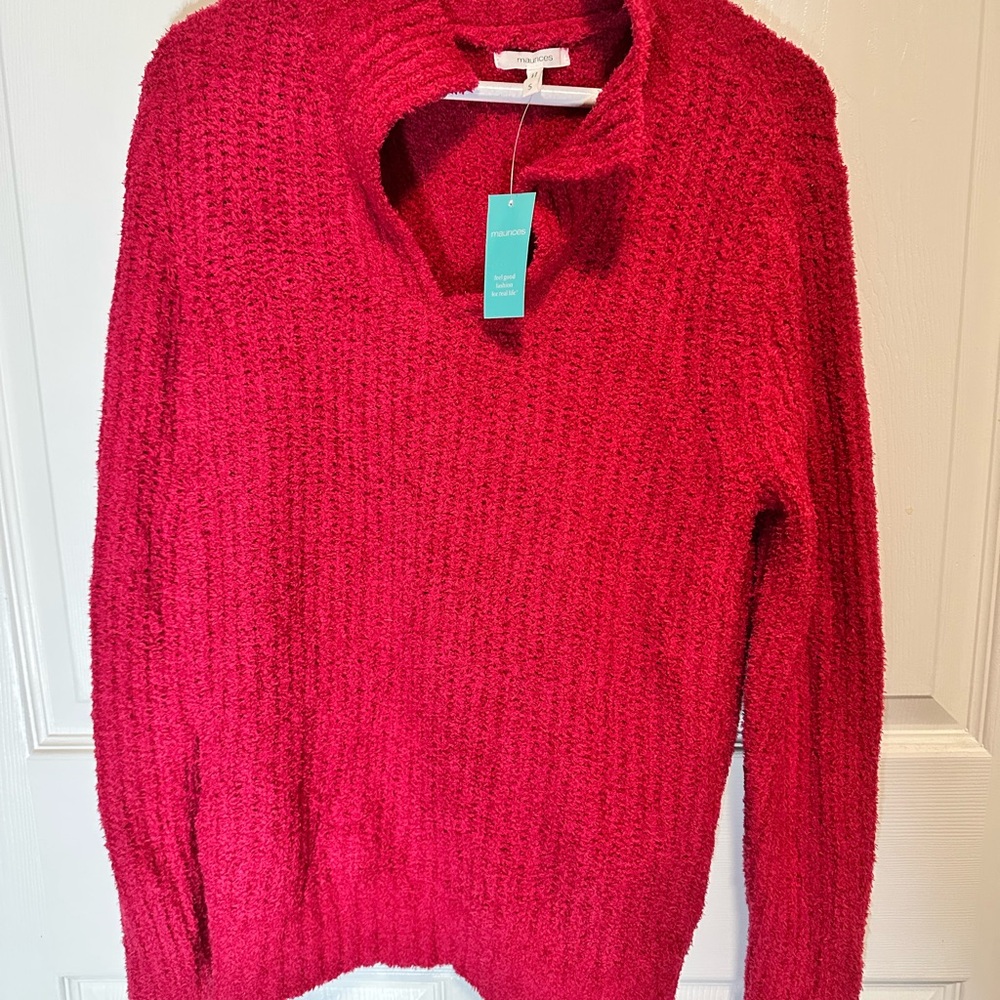 Maurices Vibrant Red Cowl Neck Sweater